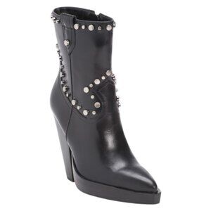 VINCE CAMUTO Made In Brazil Leather Nanikshie Studded Heeled Boots